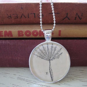 Silver Willow Wisp Pendant vintage 1920 Botany Textbook