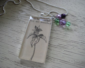 Trillium Flower Illustration Pendant