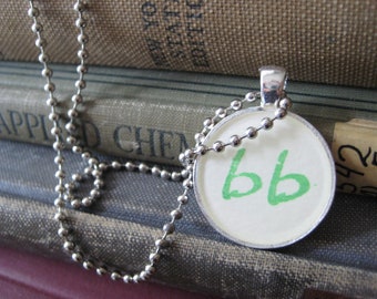 Green eye bb Genotype Silver Pendant