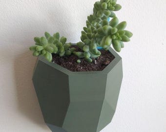 Geometric Wall Planter | 3D Printed Wall-Mounted Succulent Pot | Minimalist Vertical Garden Decor