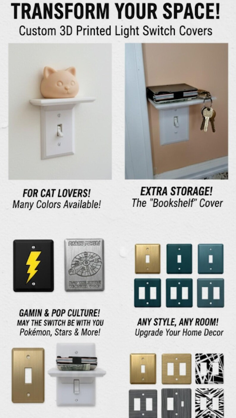3d Printed Outlet Covers - Custom Options Available! (Set Of 4) imagem 8