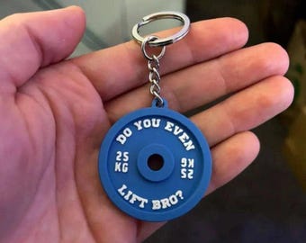 3D Printed Weight Plate Keychain - Gym Gift
