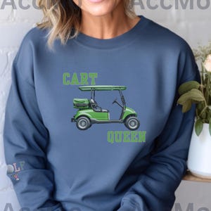 Koszyk Królowa Golf Bluza Golfowa Prezent Miłośnika Golfa Przytulny Okrągły Dekolt Zabawny Golf Odzież dla Pań Strój Golfowy dla Kobiet Unisex Heavy Blend Bluza