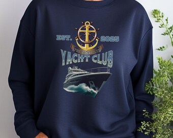 Yacht Club Sweatshirt: Nautical Style Cotton-Blend Crewneck