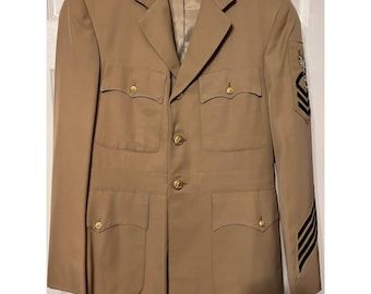 VTG US Navy CPO Service Khaki Uniform Jacket Weintraub Bros Sz 38 Bullion Eagle