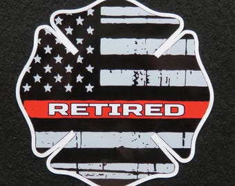 Thin Red Line Maltese Cross Retired Vinyl Decal