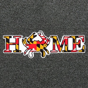 Maryland Flag Home with Crab Vinyl Decal
