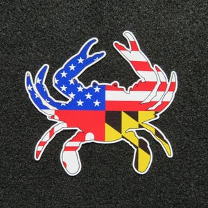 USA Maryland Flag Crab Vinyl Decal