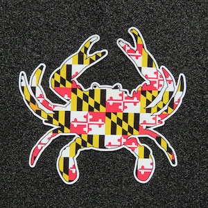 Maryland Flag Checker Pattern Crab Vinyl Decal