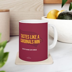 Tastes Like An Arizona Cardinals Win | 11oz Ceramic Custom Mug | Lucky Football Victory Game Day Gift For Dad, Club Sports Fan Cup