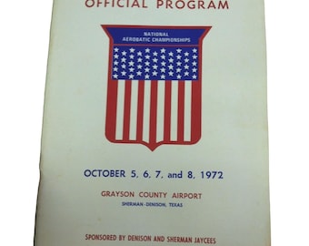 Campeonato Nacional de Acrobacia Aérea, Aeropuerto del Condado de Grayson, octubre de 1972, Programa Oficial: ¡Gran hallazgo vintage!