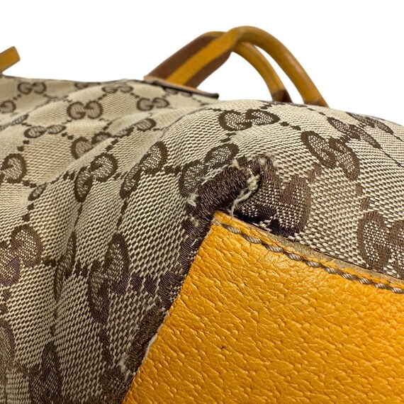Gucci GG Canvas Web Sherry Line Tote Bag - Yellow… - image 13