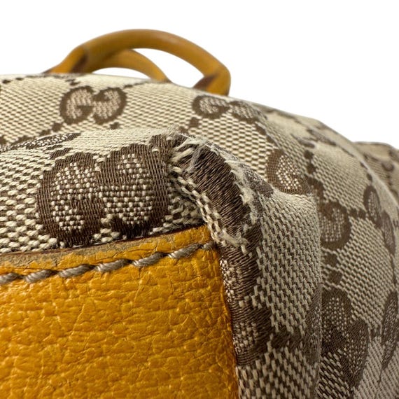 Gucci GG Canvas Web Sherry Line Tote Bag - Yellow… - image 14
