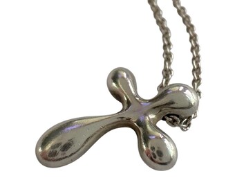 Tiffany and Co Elsa Peretti Cross Pendant Necklace in Sterling