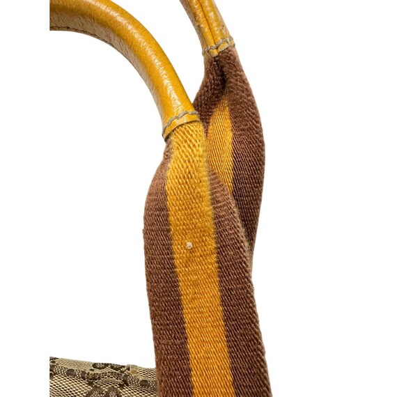 Gucci GG Canvas Web Sherry Line Tote Bag - Yellow… - image 8