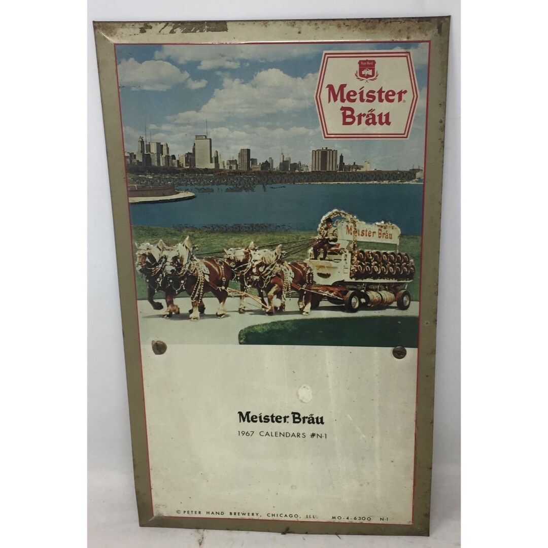Vintage Meister Brau Beer Sign With Horse Drawn Cart Scene- About 16 by ...