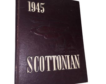 Vintage 1945 "Scottonian" - Jesup W. Scott High School Yearbook - Toledo, Ohio