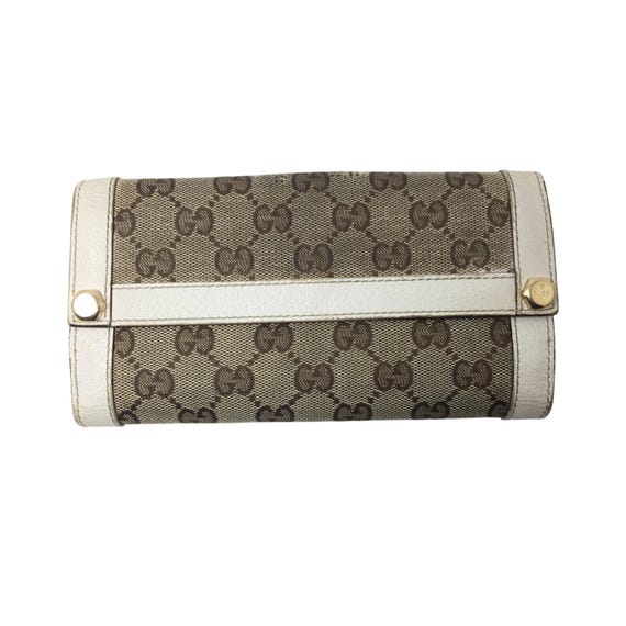 Gucci GG Canvas Beige With White Leather Continental Wallet - Main Image