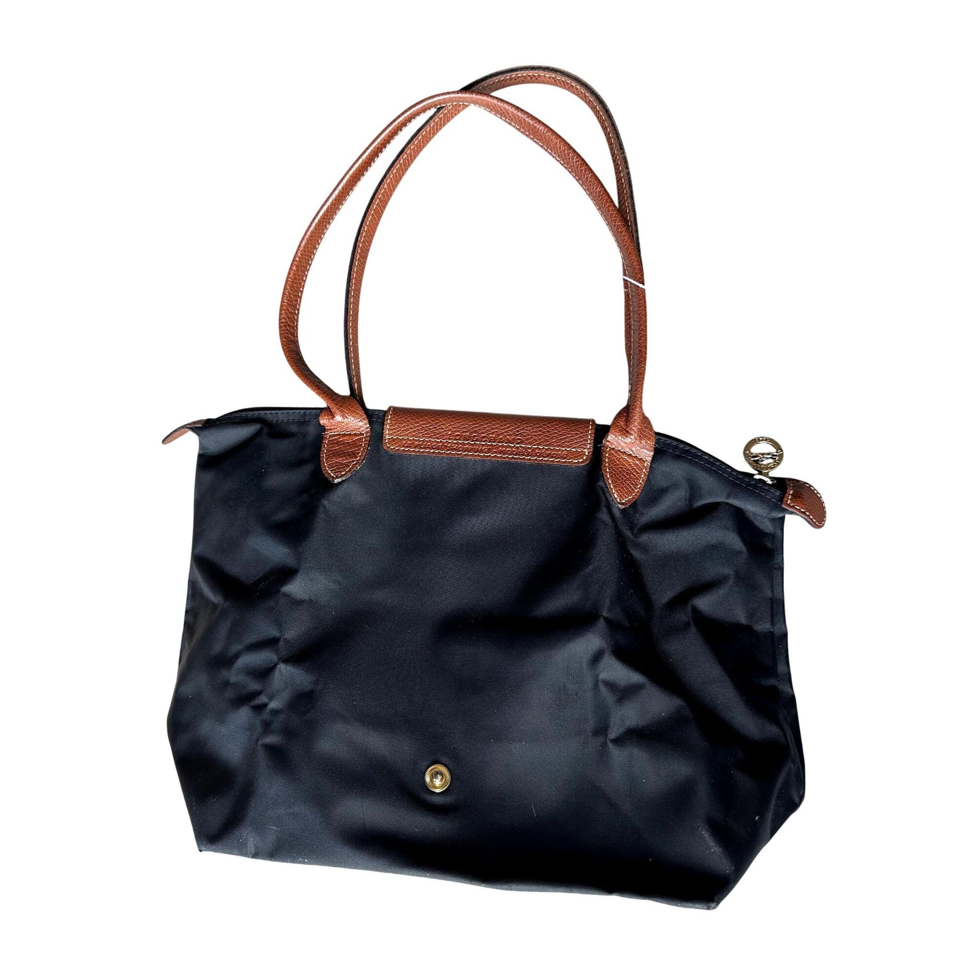 Longchamp Le Pliage Shopping トートバッグ Longchamp Le Pliage Shopping MODÈLE DÉPOSÉ Black W/ Brown Leather