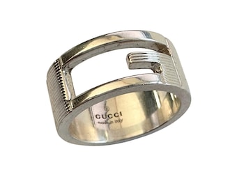 Stunning GUCCI Garden Tiger Head Ring 925 Sterling Silver Green