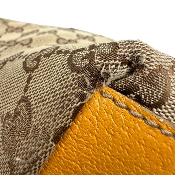 Gucci GG Canvas Web Sherry Line Tote Bag - Yellow… - image 12