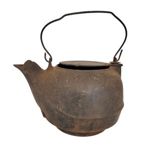 Vintage Gusseisenkessel mit Griff und Deckel - etwas Patina, siehe Fotos für die beste Darstellung -