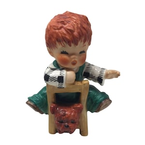 Goebel Redheaded Boy in Chair Figurine  &#39;&#39;The Kibitzer&#39;&#39; - 1958 Goebel W Germany - Byj 23