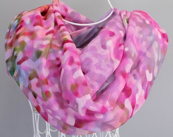 Fine Art Gift Shawl.  Scarves for women.  Wedding bridal party.  Abstract Floral Photography.  Shown in Pink Wildflower Design.