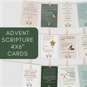 Schriftkaarten kerstverhaal voor kinderen: afdrukbare adventskalender (4 x 6, digitale download)