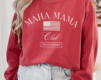 Maha Mom Sweatshirt Maga Mom Gift Make America Healthy Again Sweatshirt Patriotic Club America Mothers Day Gift for Crunchy Mom