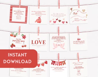 Valentine Scripture Cards for Kids Christian Valentine Cards Bible Verse Valentines NKJV Faith Based Kids Valentines Printable