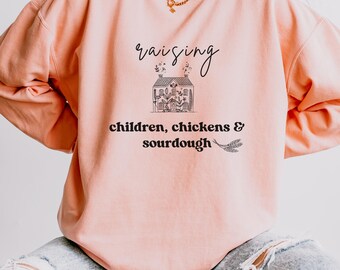 Lustiges Mama Sweatshirt, das Huhn Gehöft Geschenk Sauerteig Sweatshirt anhebt lustiges Geschenk für Mama Gehöft Geschenk Huhn-Liebhaber-Geschenk Muttertag