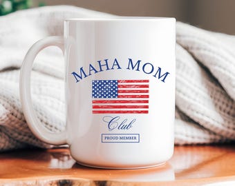American Flag Cup Maha Mom Mug RFK jr Cup Make America Healthy Again Mug America Cup Gift for Moms Christian Patriotic Mug