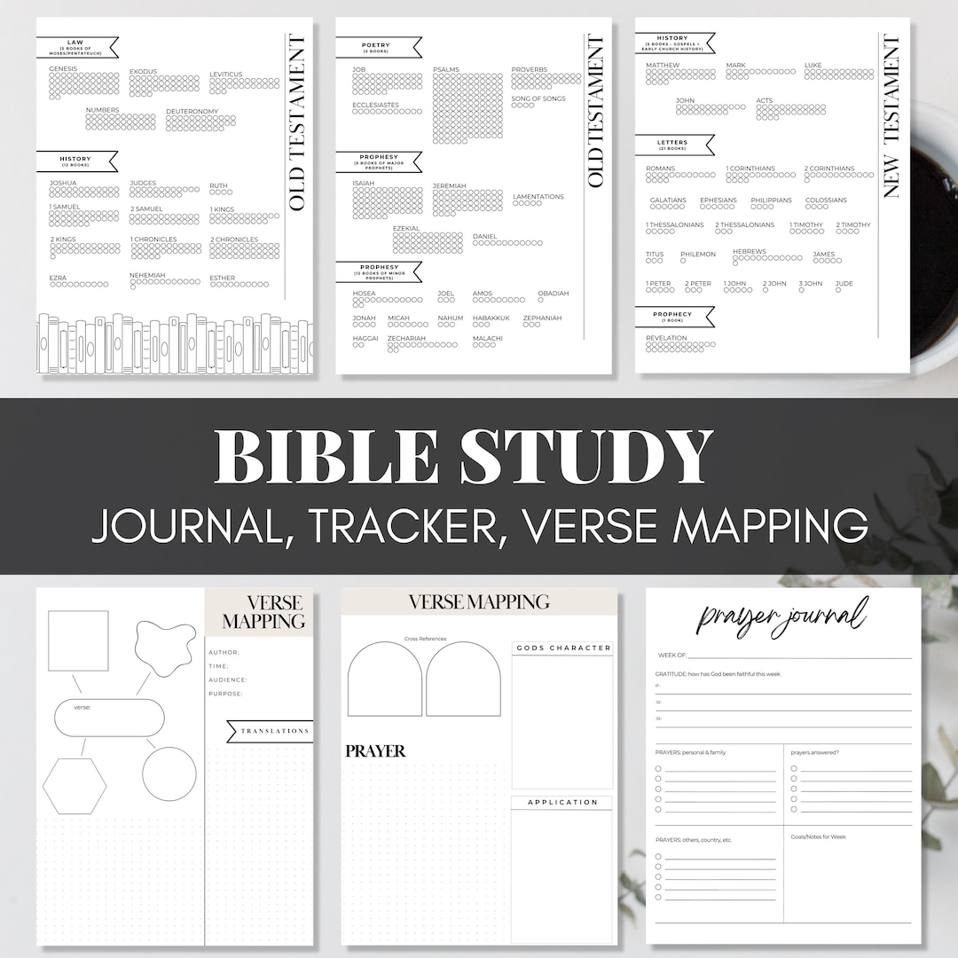 Bible Study Journal Bundle Verse Mapping Template Prayer Journal Bible ...