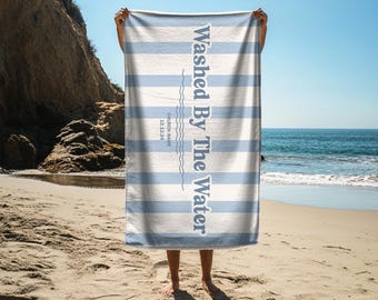 Baptism Beach Towel Washed By the Water Towel Teen Baptism Church Gifts Personalized Adult Baptism Gift Christian Beach Towel