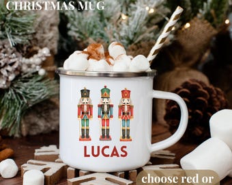 Kids Personalized Nutcracker Mug Kids Holiday Mug Custom Name Hot Cocoa Mug Custom Name Mug for Christmas Cup with Nutcracker