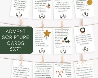 Christian Advent Calendar Scripture Cards Homeschool Christmas Bible Verses Family Christmas Devotional Cards Christian Christmas Countdown