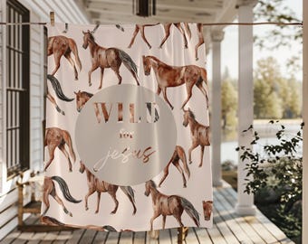 Wild for Jesus Fleece Blanket: Christian Horse Lover Gift