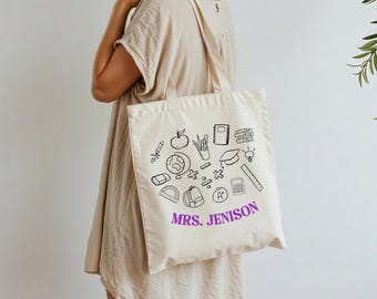 Personalisierte Lehrer Geschenk Lehrer Tragetasche für Schulbildung Geschenk Benutzerdefinierte Tasche für Lehrer