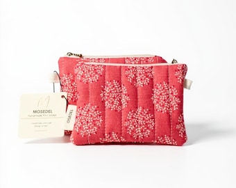 Mini Zipper Wallet Floral, Everyday Card and Coin Bag