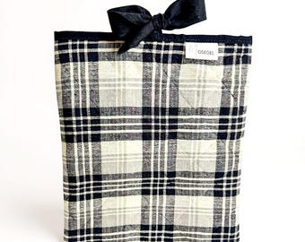Plaid Sleeve, Quilted Cover for Book, Kindle & iPad | Handmade Reader Gift