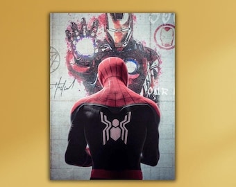 Póster de Spiderman, decoración de pared de Spiderman, arte de pared de Spiderman, lienzo de Spiderman, regalo para niños, decoración del hogar, listo para colgar, decoración de películas, impresión de Spiderman