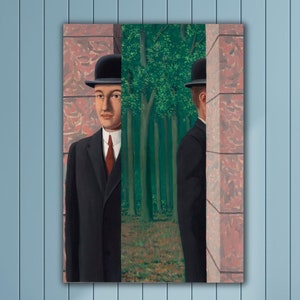 Homem de René Magritte, arte de parede, decoração de museu, arte, pintura de René Magritte, pôster de homem de René Magritte, tela de René Magritte, presente de arte de decoração para casa