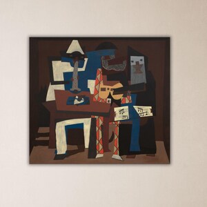 Pablo Picasso Three Musicians Paint Museum Decor Gift Of Home Decor Art Picasso Poster Picasso Print Pablo Picasso Canvas Picasso Wall Art