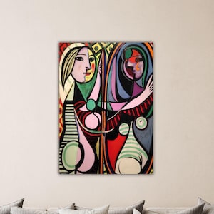 Pablo Picasso Girl Before A Mirror 1932 Wall Art Pablo Picasso Canvas Museum Decor Picasso Poster Picasso Paint Gift Of Home Wall Decor Art