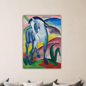 Blue Horse by Franz Marc Canvas Franz Marc Wall Art Franz Marc Poster Gift Home Wall Decor Art Expressionism Animal Painting Archival Giclee