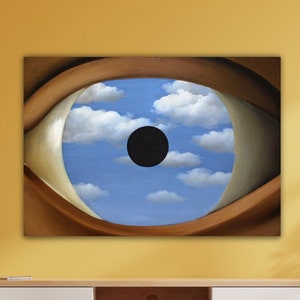 Tela de René Magritte O Espelho Falso Arte de Parede de René Magritte O Espelho Falso Presente de Decoração para Casa Arte Impressa de Magritte