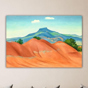 Georgia O&#39;keeffe Red Hills With The Pedernal Canvas O&#39;keeffe Poster O&#39;Keeffe Wall Art Georgia O&#39;Keeffe Printing Home Wall Decor Painting Art