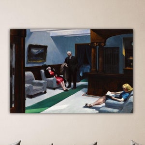 Edward Hopper Hotel Lobby A Railroad Wall Art Hopper Poster Hopper Canvas Museum Decor Edward Hopper Painting Gift Of Home Wall Decor Art