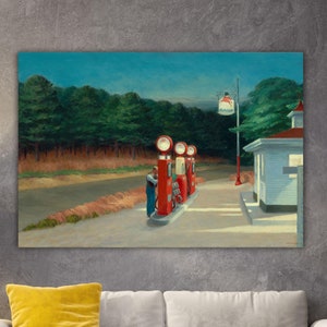 Edward Hopper Gas 1940 Wall Art Edward Hopper Paint Edward Hopper Poster Edward Hopper Canvas Museum Decor Art Gift Of Home Wall Decor Art